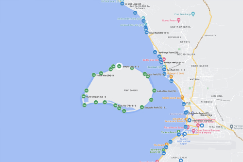 Bonaire Dive Site Map