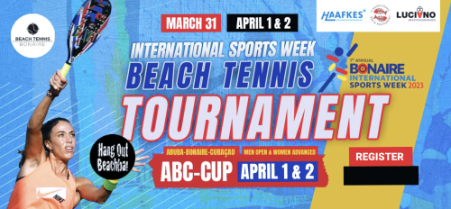 Beach Tennis Bonaire on the ABC Cup poster
