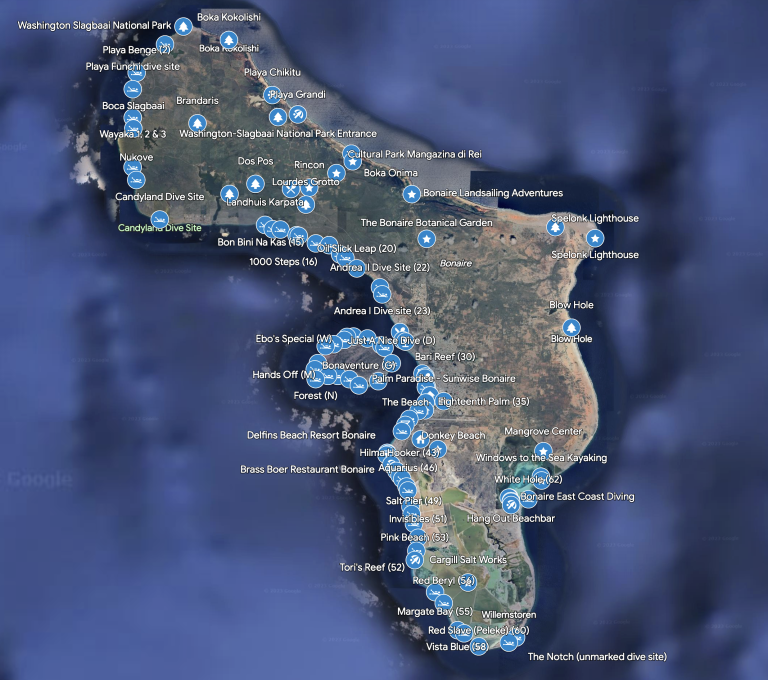 Bonaire Map, explore Bonaire through geographical representation