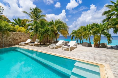 Seaview from oceanfront villa Casa Corazón on Bonaire.