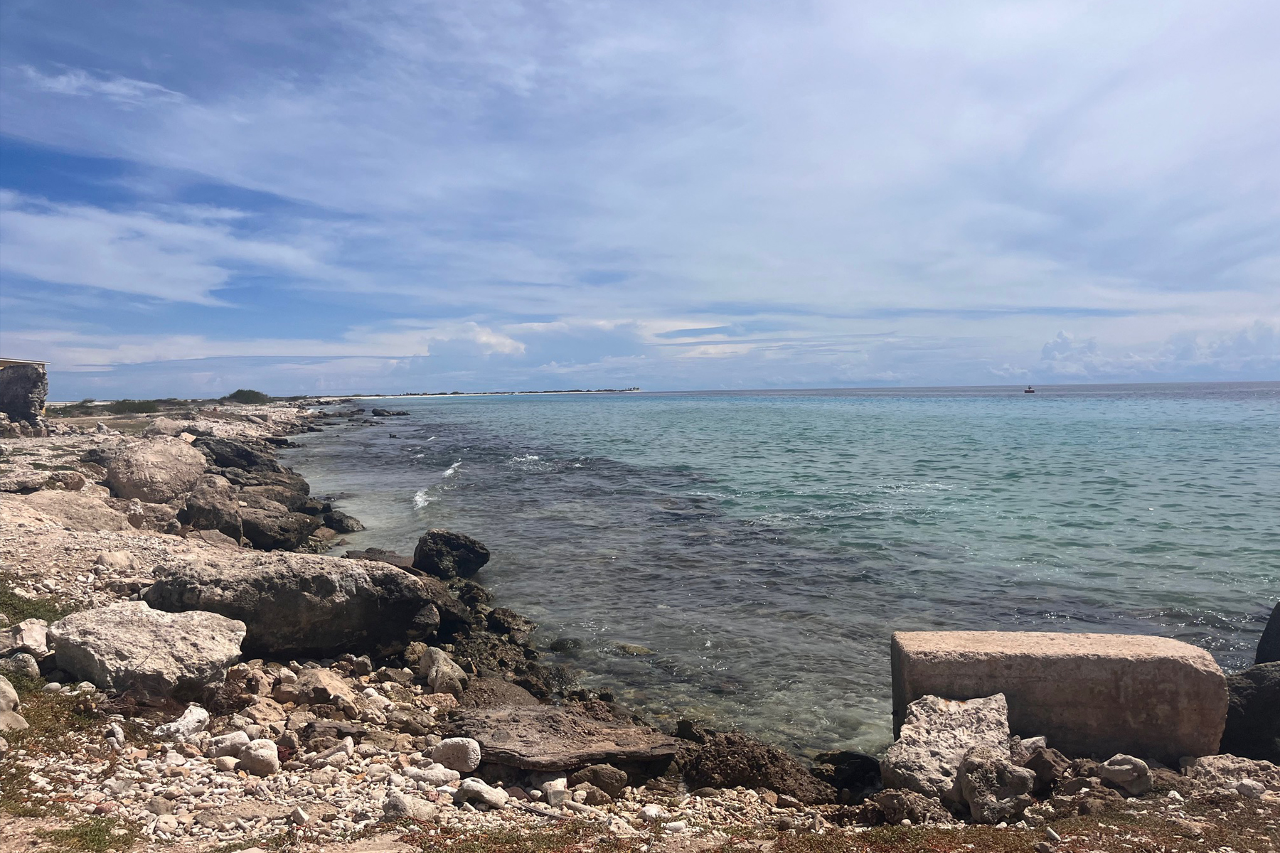 Westkust Bonaire tijdens windreversal