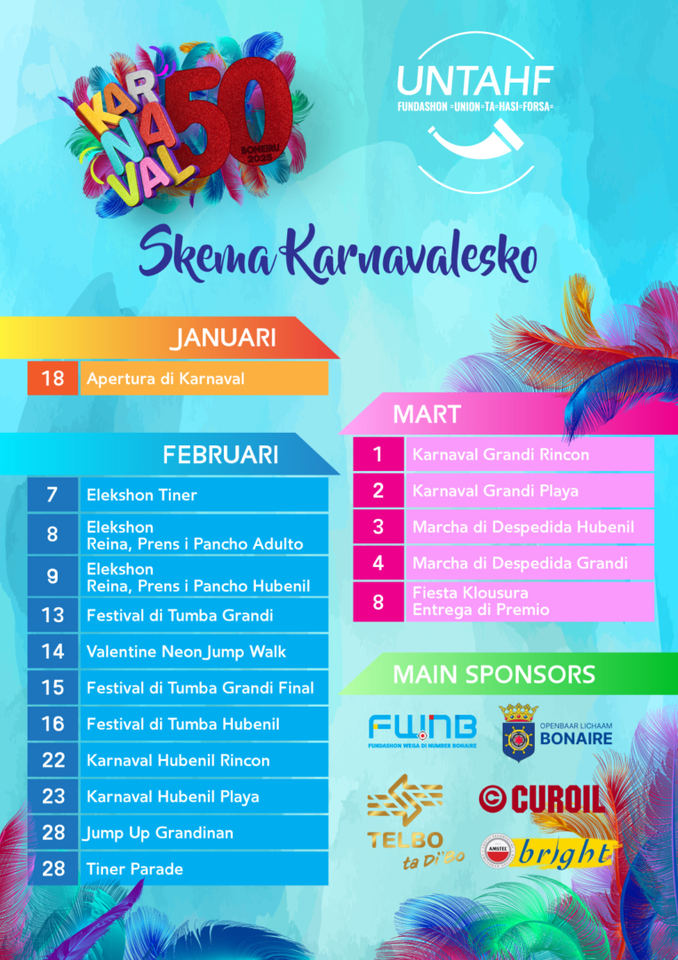 Schedule carnival 2025 Bonaire